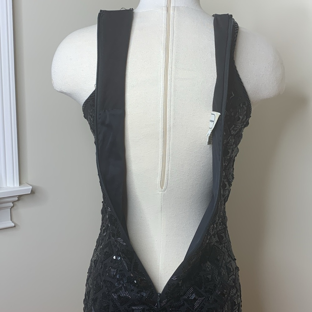 Adrienne Vittadini | Vintage Black Beaded Sequin Sheath Cocktail Party Dress S - Picture 14 of 17